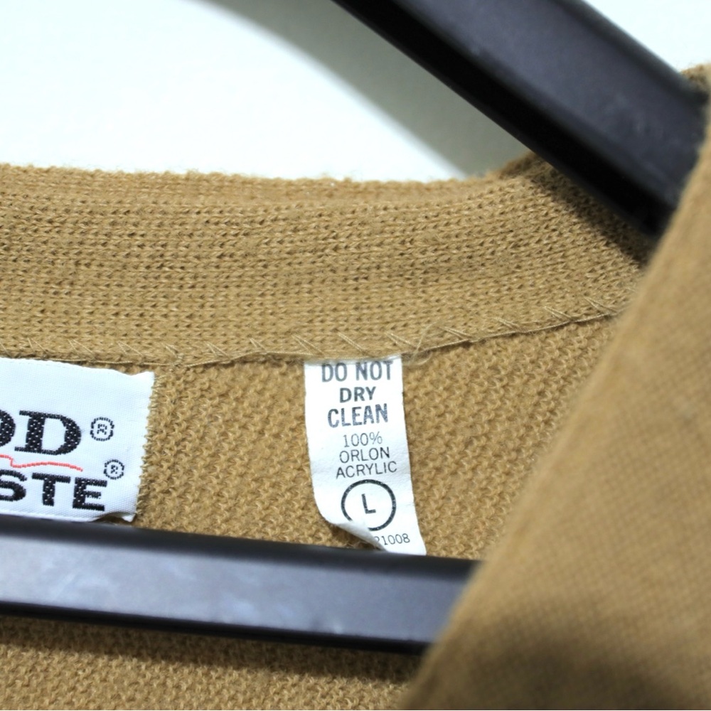 Vintage 70s 80s IZOD LACOSTE Ladies Cardigan Sweater Union Made USA Large Orlon - Picture 5 of 13